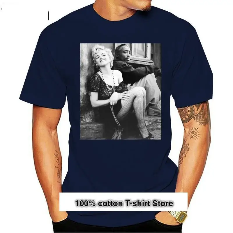 

Camiseta clásica para hombres, camisa de RAP TUPAC 2PAC, MARILYN MONROE, HIP HOP, modelo de actriz, ICON