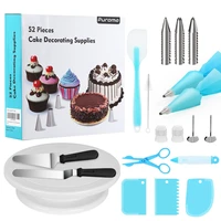 52 pieces cake decorating set 170 pcsset stainless pastry nozzles cake turntable set confectionery bag baking tools for cakes