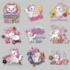 Термонаклейки с изображением кота Диснея Мари, термопереводные наклейки, термопереводные наклейки из ПВХ, стикеры для глажки одежды