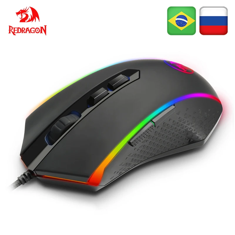 Redragon CHROMA M710 USB Проводная компьютерная мышь Проводная 10000 dpi 8 кнопок 7 цветов программируемая эргономичная для PC Gamer