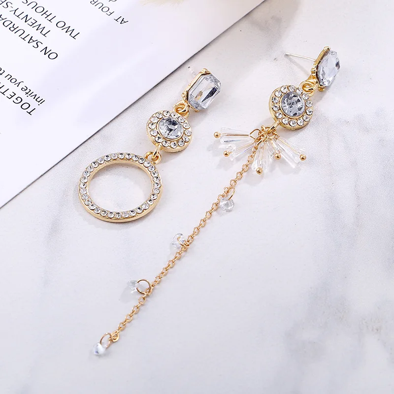 Женские Длинные кисточкой серьги падения темперамента корейский асимметричный