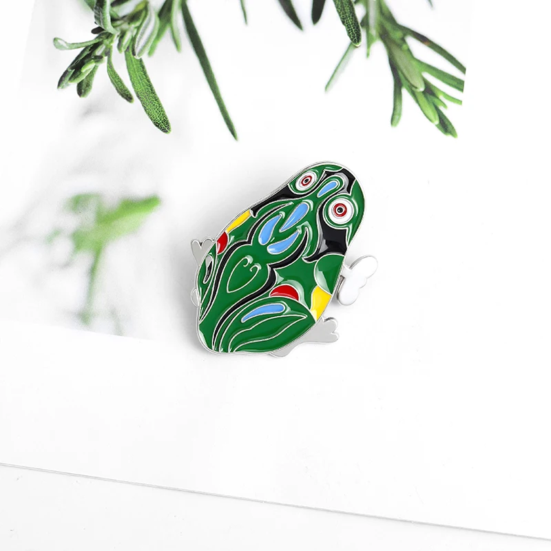 Green bouncing frog Enamel Brooch 1980s 1990s Childhood memories Fun toys Lapel Pin Souvenir badge for friends brooches | Украшения и
