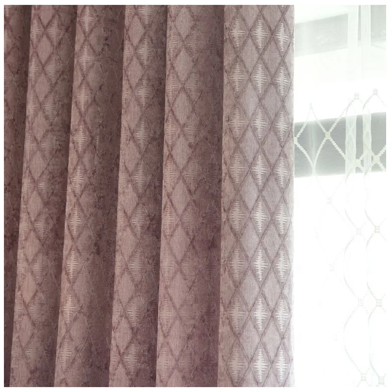 

Custom Chenille Shading Fabrics Living Room Bedroom Curtains Finished Atmospheric Modern Simple Chinese European Style Curtains