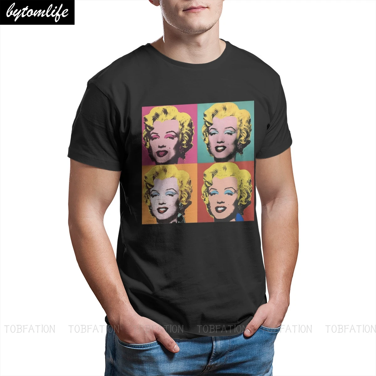 

Vintage Alternative Funny Artwork Andy Warhol Marilyn Classic T Shirt Men Clothing Homme Cool Tshirt Graphic Short Sleeve