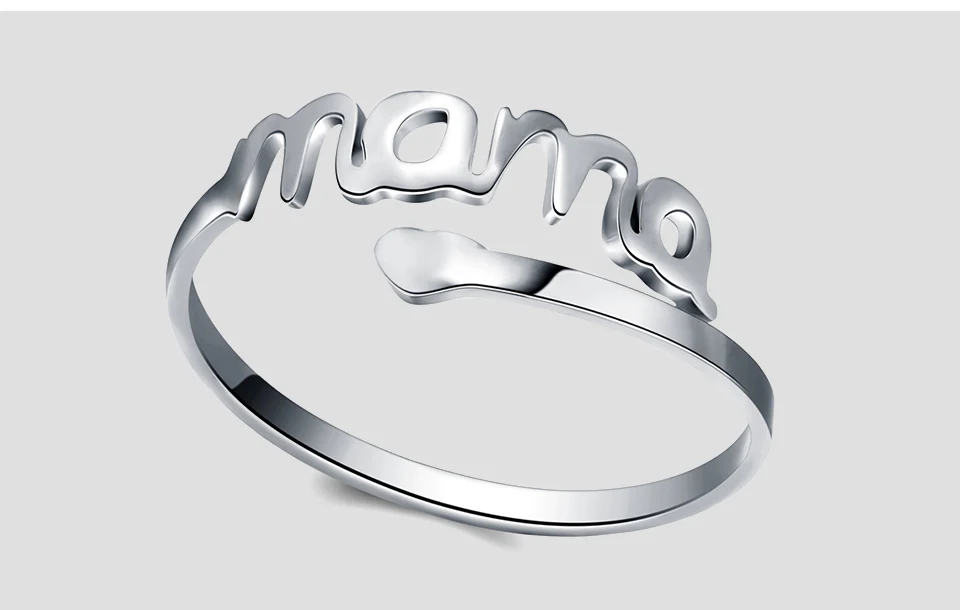 SKQIR серебряное Регулируемое Кольцо Love MAMA 4 цвета 316L кольца из нержавеющей стали женские ювелирные изделия подарок на день рождения матери