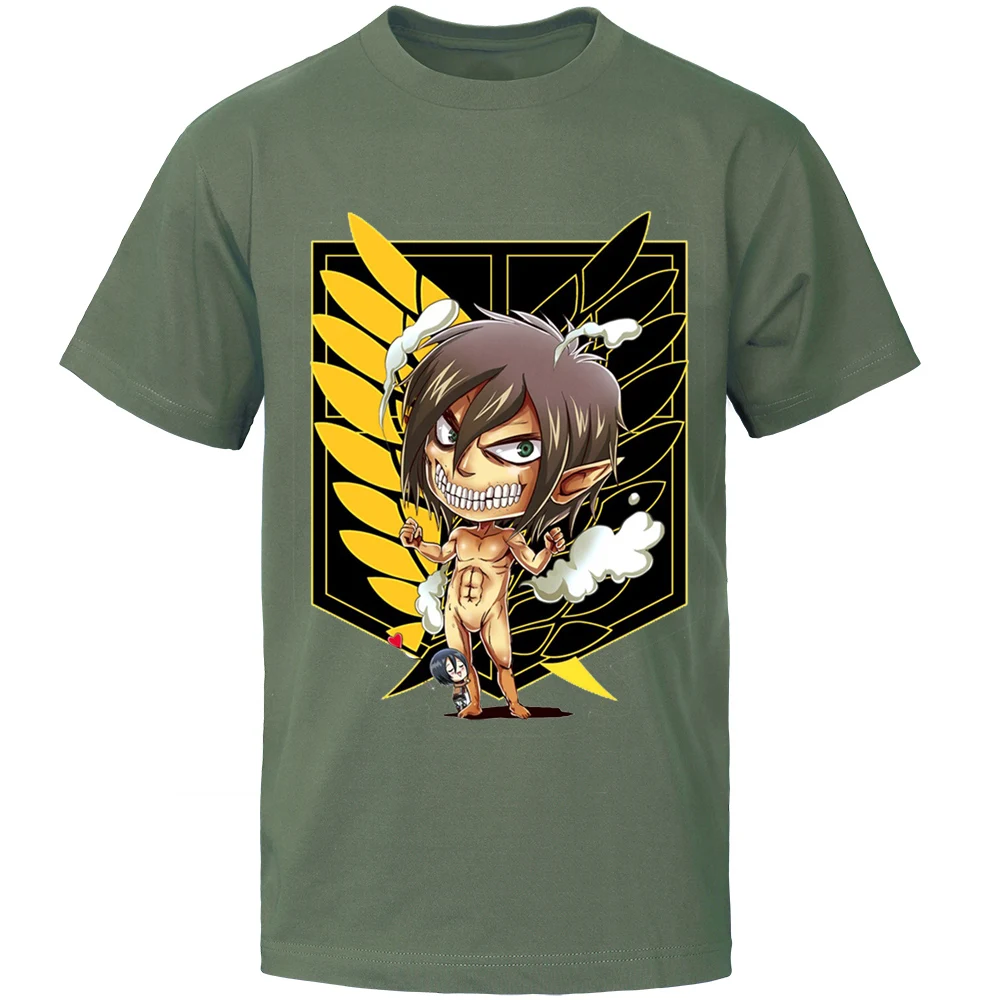 

Fashion Japane Anime Atta on Titan T-shi Men Funny Caoon Summer T-shi Cool Casl Tshi ic Hip Hop Top Te Man