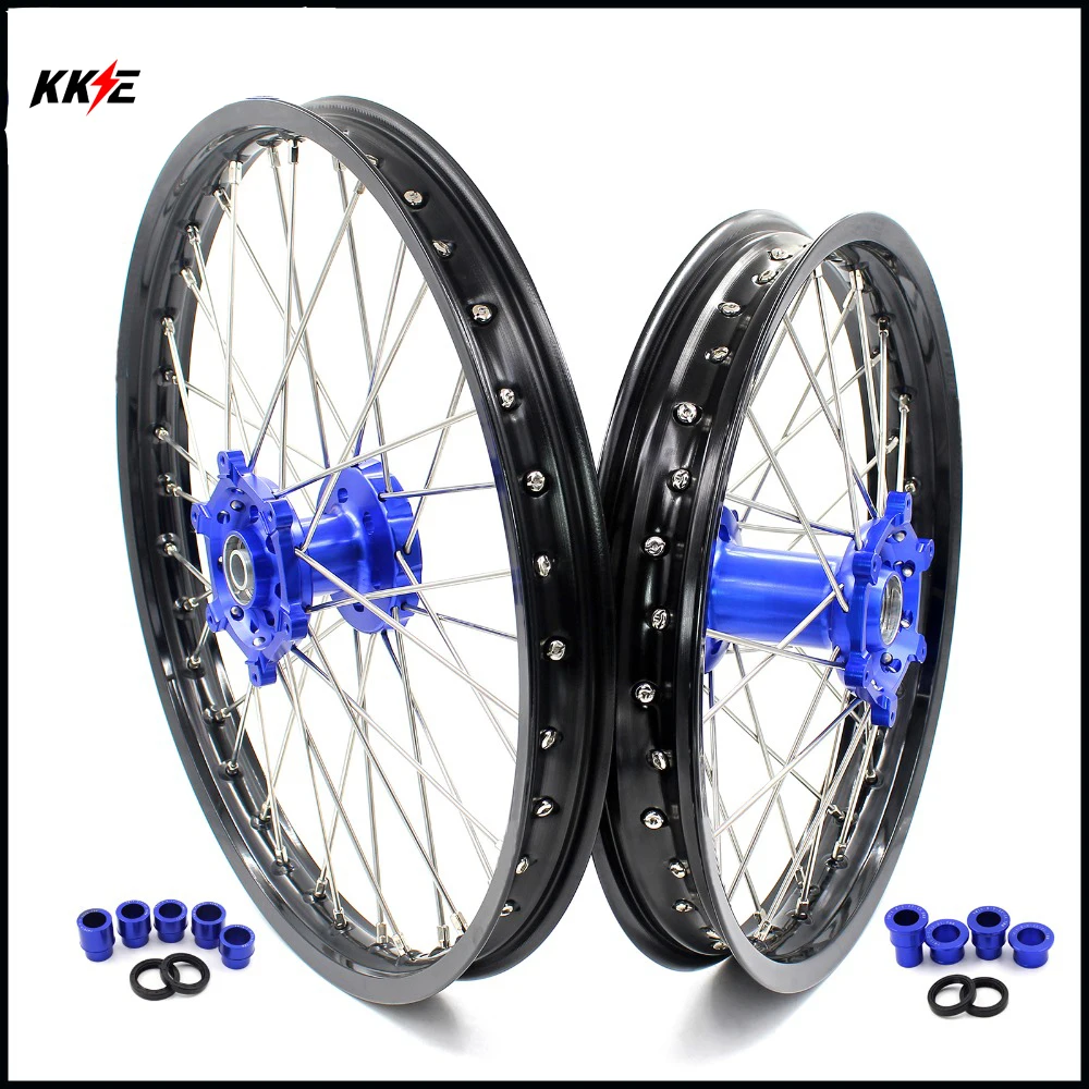 Комплект колес для мотоцикла YAMAHA YZ125/21/18 250 1999 YZ250F 2021 2001 YZ450F 2008 08 задние синие