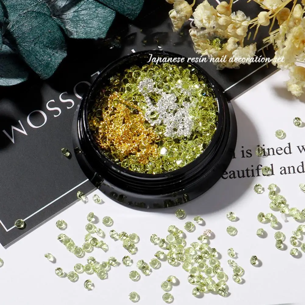 

1 Box Decorative Glitter Rhinestones Decorations Chains Ornament Easily Match Nail Charm Set Non-Fading for Women