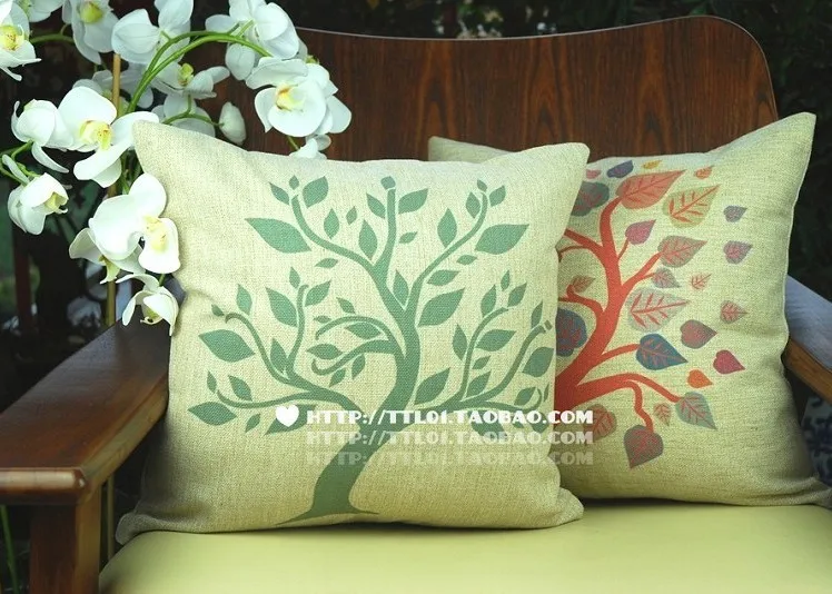 Хорошее качество плотная льняная наволочка для дивана украшения дома дерево |