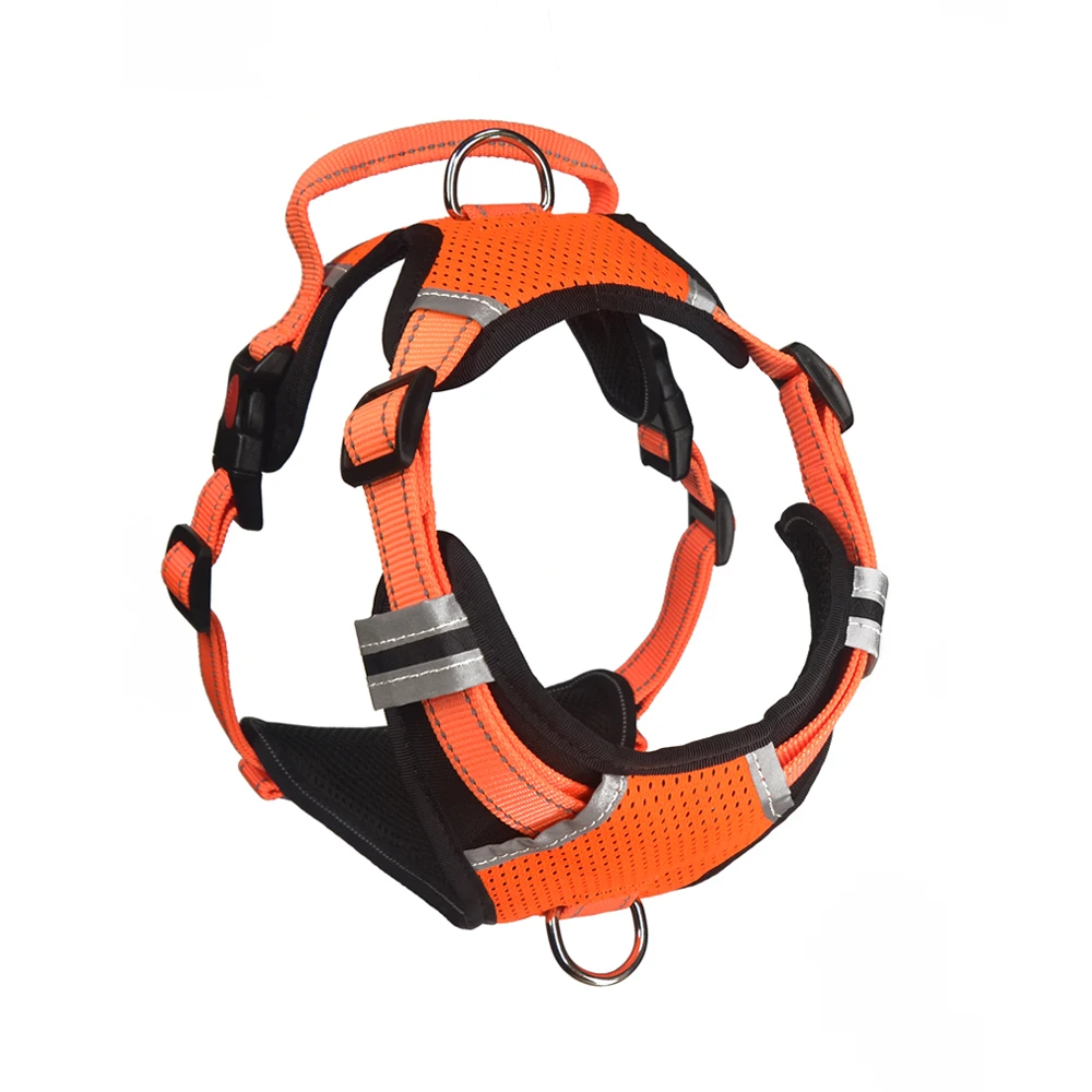 Нейлоновый жилет поводок для собак светоотражающий больших дышащий сетчатый