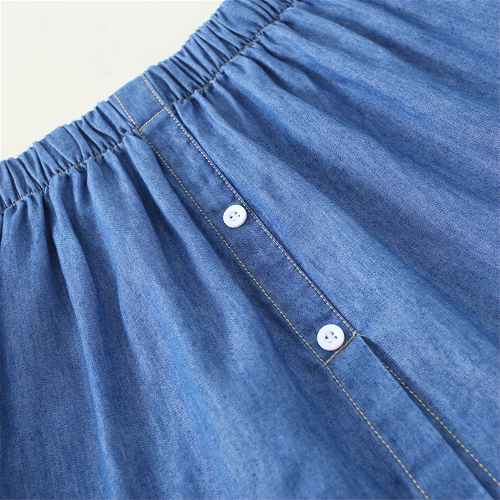 

Jaycosin Woman Skirts Spring Summer A Shirt False Mini Skirt Show Thin Short Skirt Fake Hem Half-body Befree Button Skirts