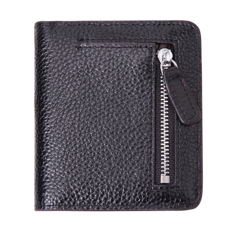 RFID держатель для карт из натуральной кожи кошелек унисекс короткий двойной