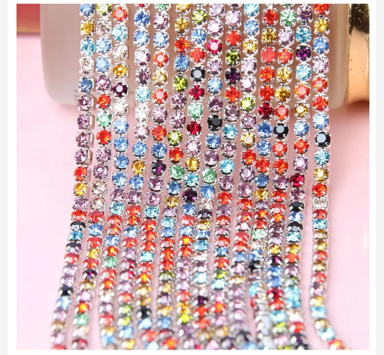 2020 Новый creater Стразы для ногтей цепи 100% стеклянная Закрытая чашка цепочкой