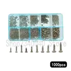 1000 шт.компл. M1 M1.2 M1.4 M1.7 PA никелированные микровинты с крестообразной головкой, набор саморезных электронных небольших винтов для дерева