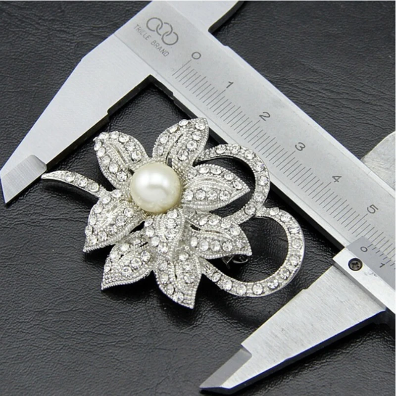 Кристаллы модные женские Серебристые цветные цветы искусственные булавки