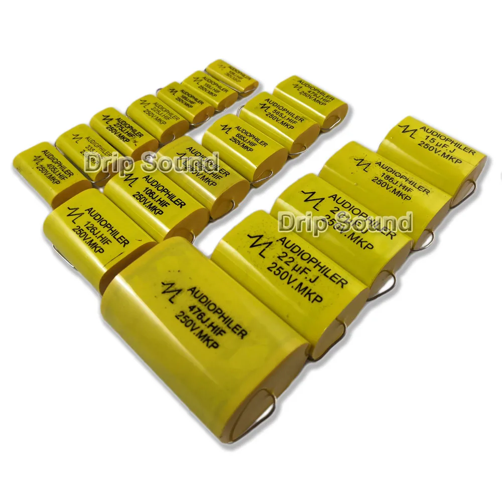 

2pcs 6.8uF-47uF 250V Car Audio Speaker Frequency Divider Crossover Polypropylene Film Non-Polarity Capacitor