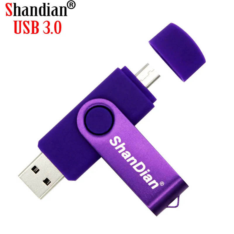 Флеш-накопитель SHANDIAN USB 3 0 OTG 4 ГБ 8 16 32 64 флешка для смартфонов Android металлическая