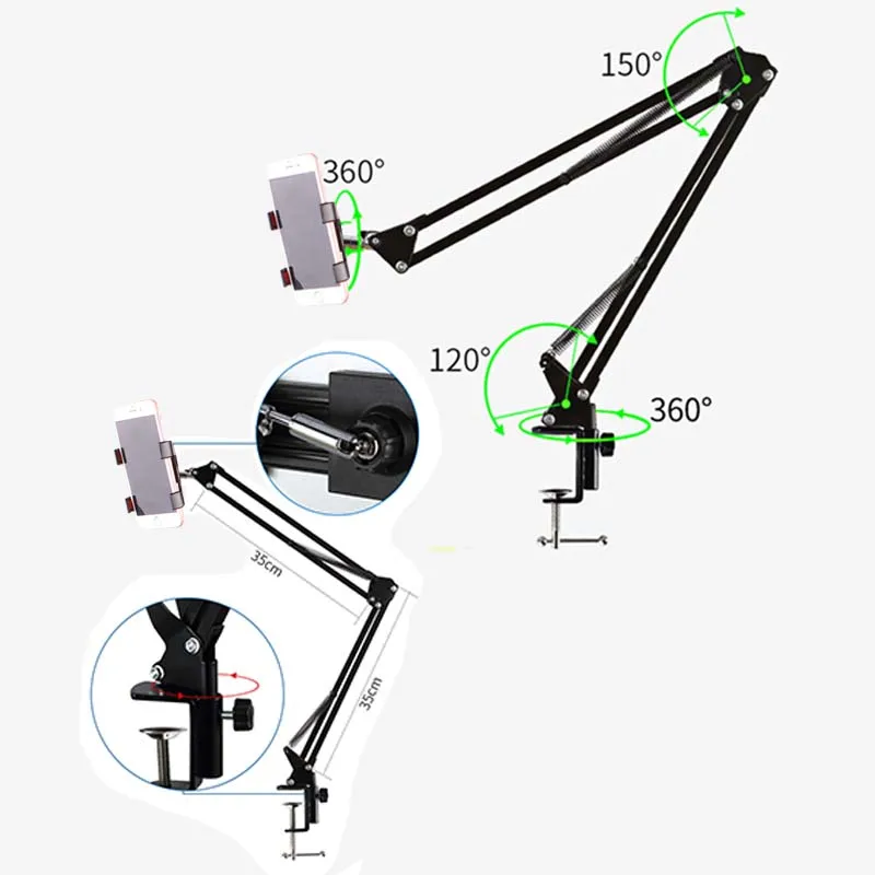 

Lazy Phone Holder 360 Degree Rotating Bracket Flexible Long Arm Mobile Phone Stand Adjustment Handsfree Holder For Watch TV
