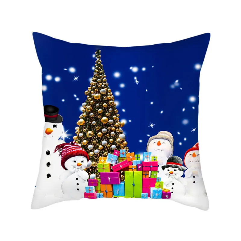 

Fuwatacchi Merry Christmas Cushion Cover Santa Claus Photo Pillow Covers for Home Sofa Car Decor Pillowcases Funda Cojin 45x45cm