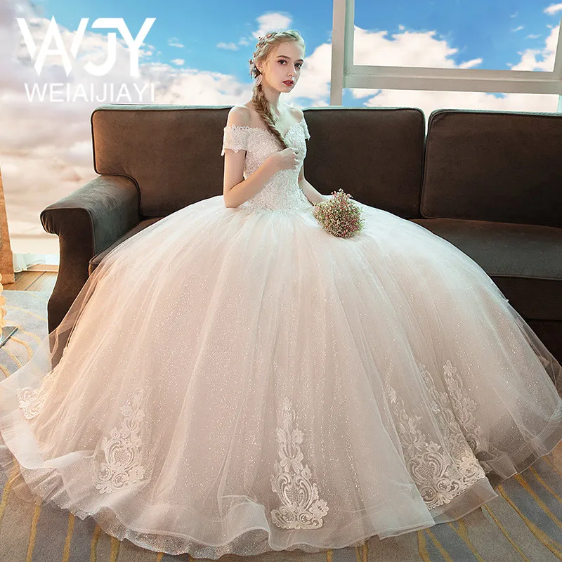 

Женское свадебное платье It's yiiya, белое длинное платье с открытыми плечами и короткими рукавами на лето 2019