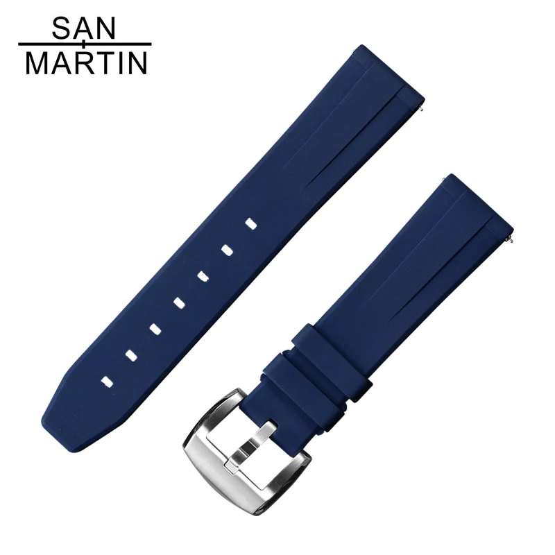 San Martin High Quality Rubber Strap with stainless steel Buckle watch strap San Martin watch Universal Replacement band