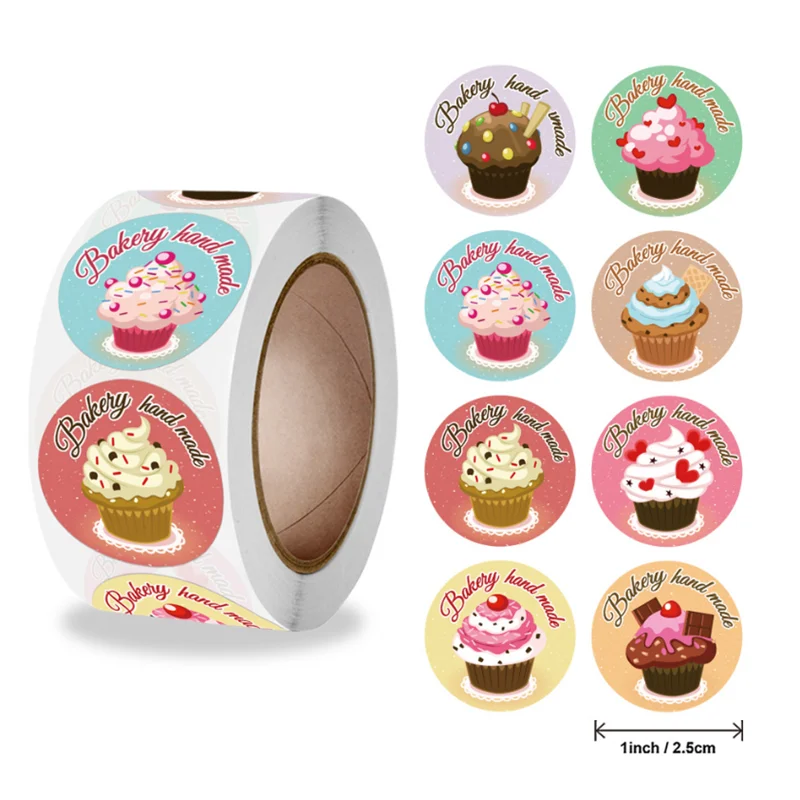 

500sheets/roll Thank you for baking and sealing craft gift stickers Love envelope decoration stamp stickers Scrapbook stickers