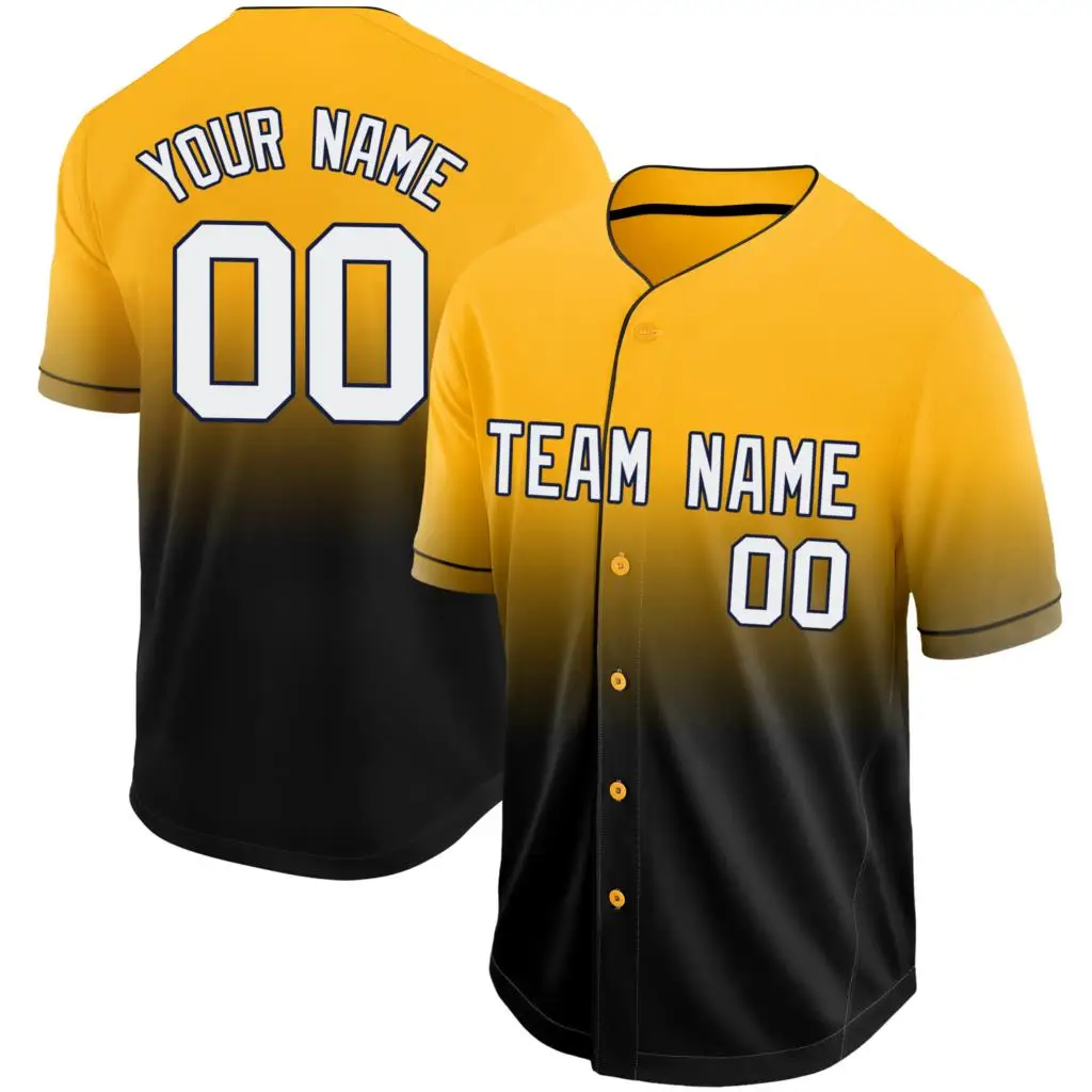 Custom Baseball Jersey Print Team Name and Numbers Gradient Loose Men/Boy Tee Shirts Awesome Christmas Gift for Playing