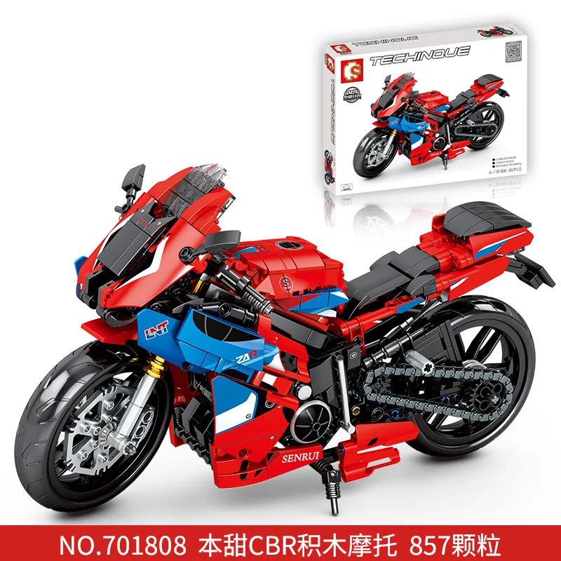 

Senbao 701808 Puzzle Assembled Motorcycle Model Building Block Adult High Difficulty Toy Large Gift Construction Toys Blocks