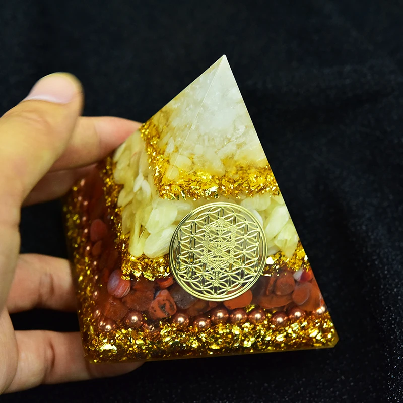 Натуральная кристаллическая энергия 8 см Пирамида оргона Кристалл эпоксидная оргонитовая Смола поделки украшения от AliExpress RU&CIS NEW