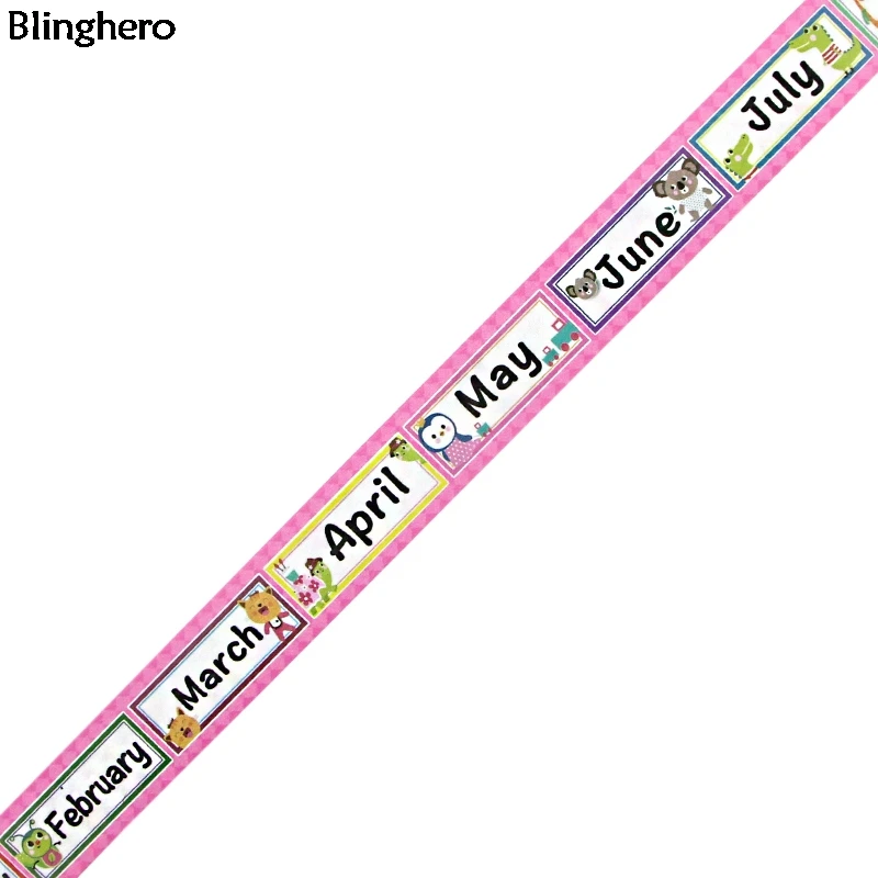 Blinghero 15 мм X 5 м месяц печати маскирования клейкая лента июня июля васи мультфильм