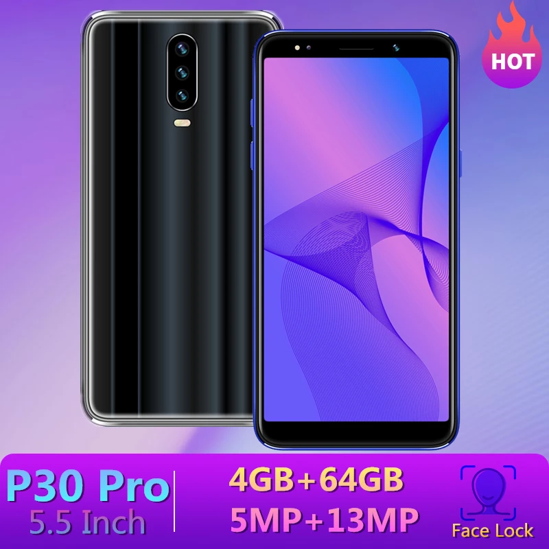 Оригинальные смартфоны P30 PRO 4 Гб ОЗУ 64 ПЗУ 13 МП 5 дюйма полный экран Android celulares 2 сим