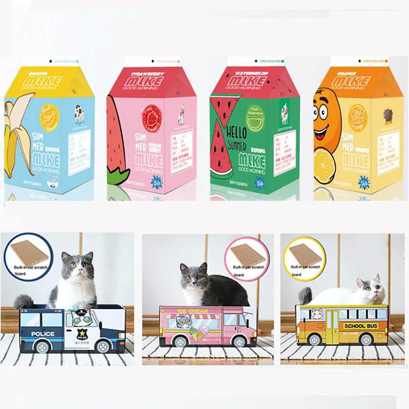 Домашнее животное Кошка Кровать Дом складной гофрированная Бумага Уютный