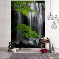 printed tapestry forest waterfall landscape wall hanging bohemian aesthetics room decoration living room bedroom wall decoration