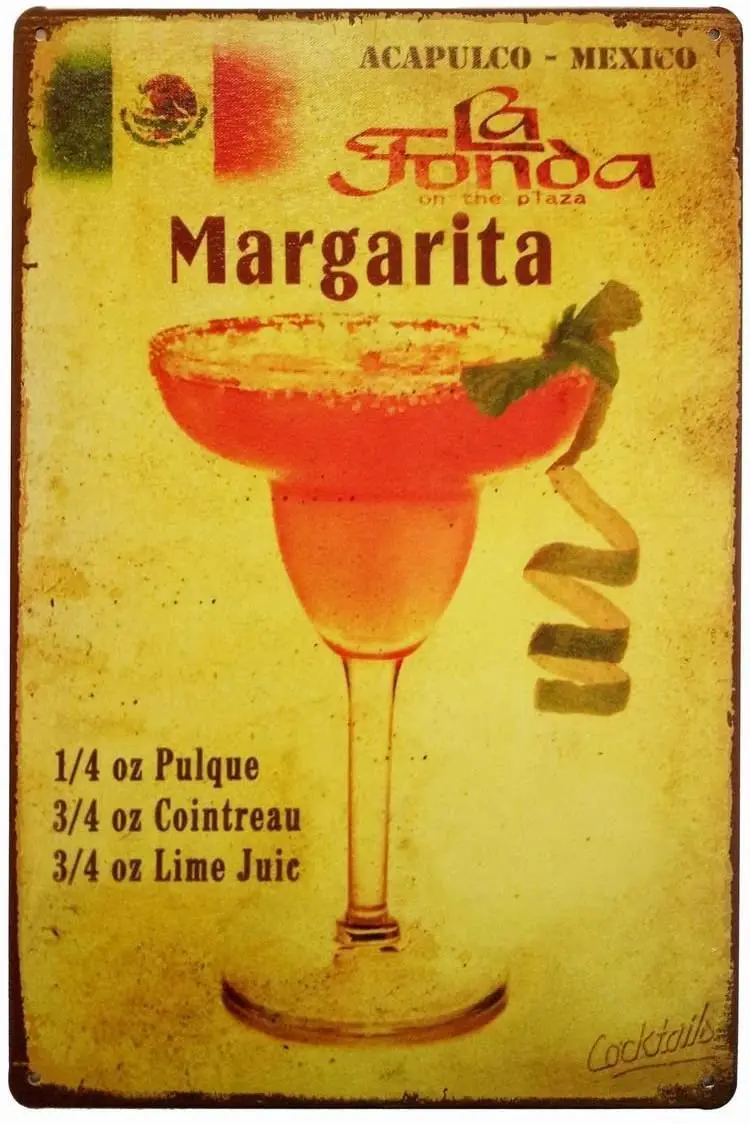 

Acapulco Mexico Margarita Tin Sign Wall Retro Metal Bar Pub Poster Metal 12 X 8
