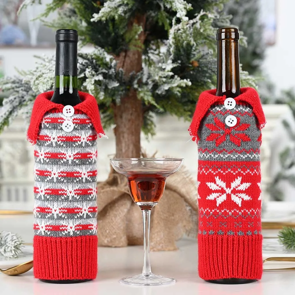 Merry Christmas Санта винная бутылка сумка чехол Рождественский фестиваль вечерние