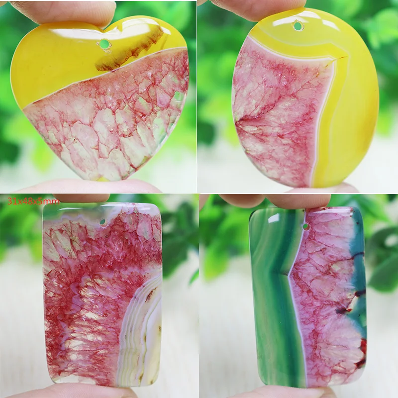 Природные Подвески радужные друзы Geode с украшением в виде кристаллов форме