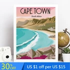 Винтажный постер для путешествий в Кейптаун, Южная Африка, принты, Пляжный Пейзаж, Живопись на холсте, Настенная картина, домашний декор, подарок путешественника