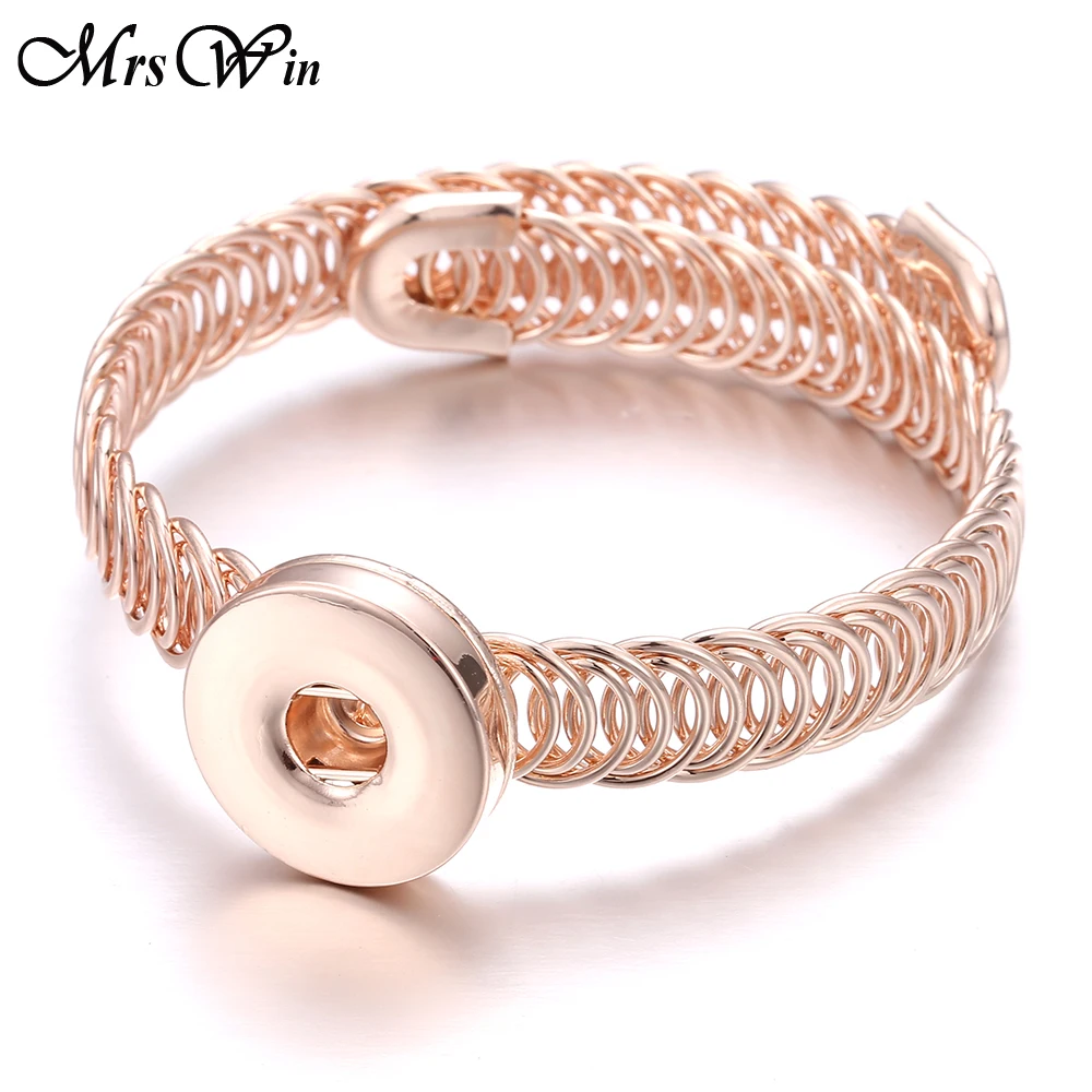 Новинка 18 мм металлическая кнопка регулируемый браслет на запястье размер