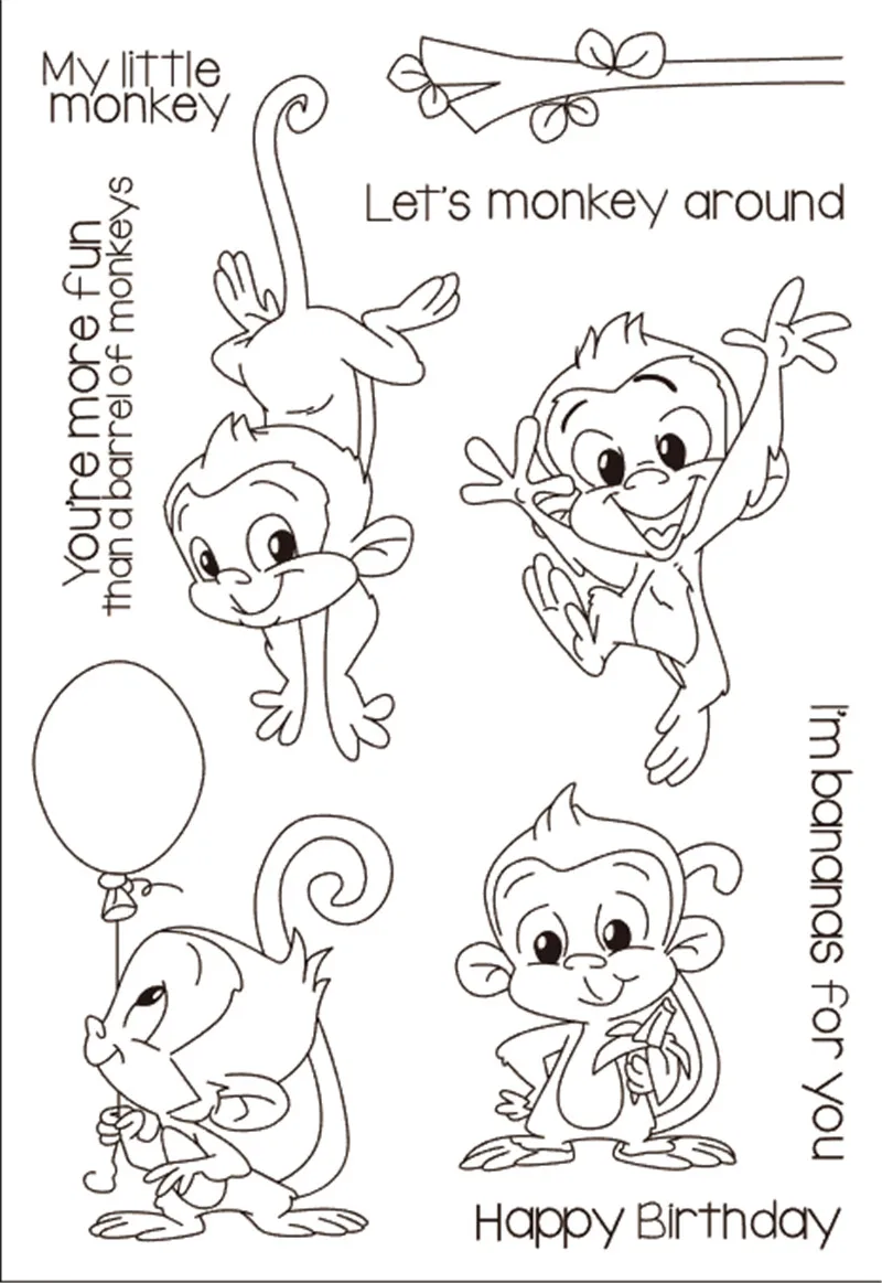 11x16 обезьяна прозрачный штампы для Скрапбукинг набор сделай сам изготовления