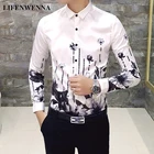 Мужская рубашка с принтом LIFENWENNA, королевская рубашка в стиле ретро с длинными рукавами, вечерние смокинги в ночной клуб, Повседневная приталенная уличная одежда