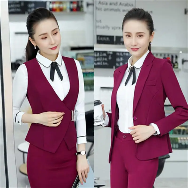 Новый отель профессиональный костюм жилет юбка КТВ официант Рабочая Униформа