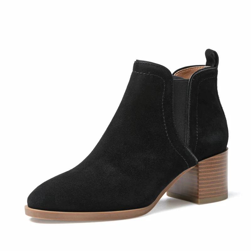 GEMEIQ/ботинки из натуральной коровьей замши женские зимние ботинки на высоком