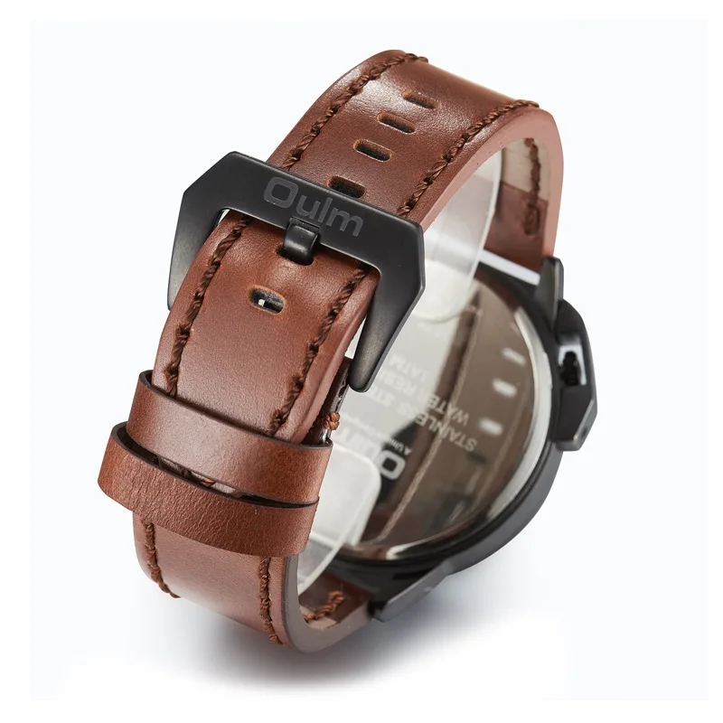 

Ooulm3578 Men's Sports Leisure Watch Double-ground Multi-eye Quartz Belt Watch