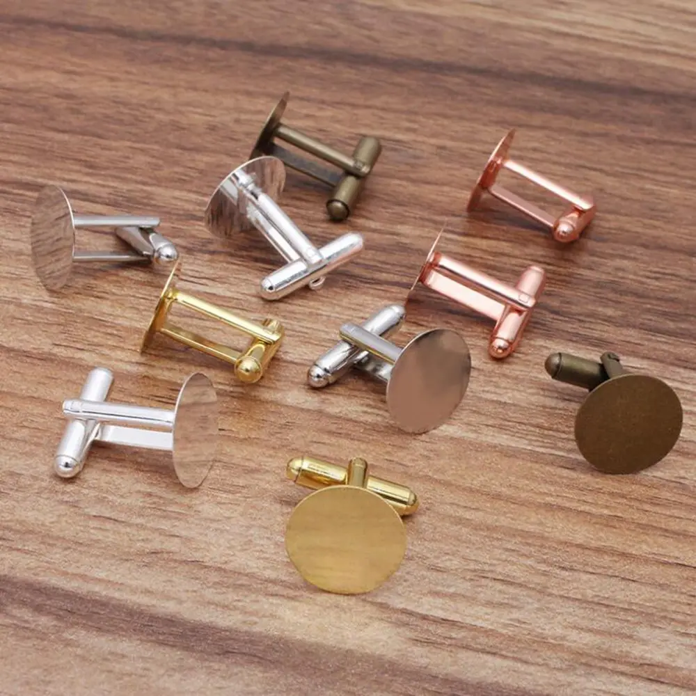 200 шт. 15 мм плоские клейкий коврик для запонки пустой Настройки ювелирные