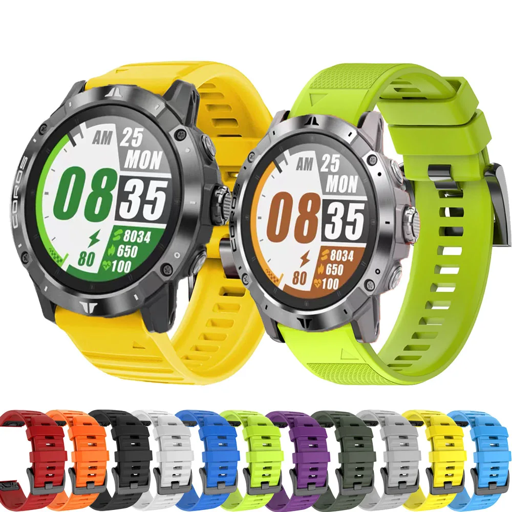 

26 22MM NEW Soft band For Coros VERTIX 2 smartwatch straps silicone quick easy fit outdoor sports bands wristband belt bracelet