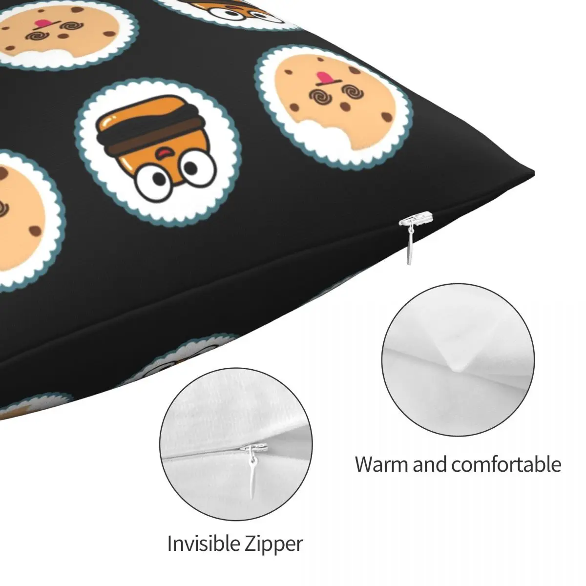 Квадратная подушка с печеньем и бургером Let Rool наволочка для подушки