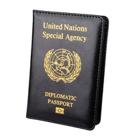 leather united nations diplomatic passport cover travel document protective case id card holder for men and women special agency
