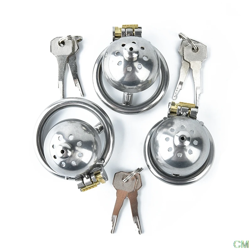 

3Sizes Prison Bird 304 stainless steel Male Chastity Device Super Small Short Cock Cage with Stealth lock Ring Toy