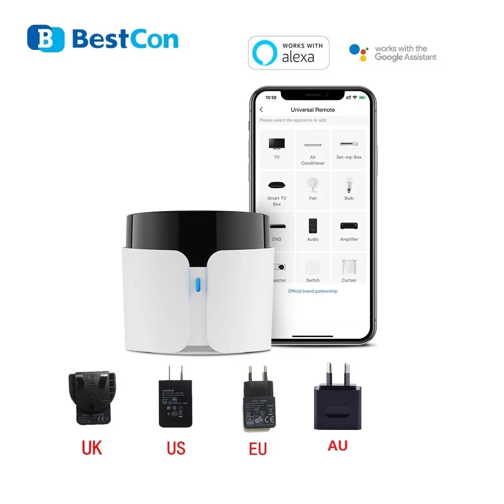 

2021 BroadLink BestCon RM4C Pro IR and RF433/315 Smart Wi-Fi Universal Remote Control Works with Alexa Google Home, IFTTT