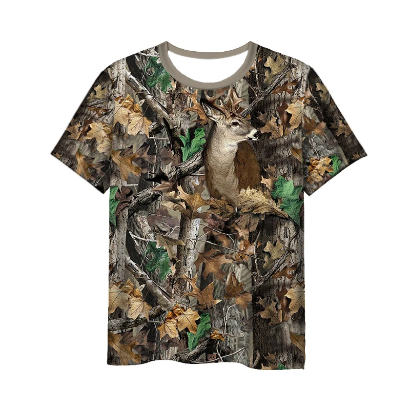 Новая модная охотничья камуфляжная футболка с 3D принтом/Свитшот/толстовки на